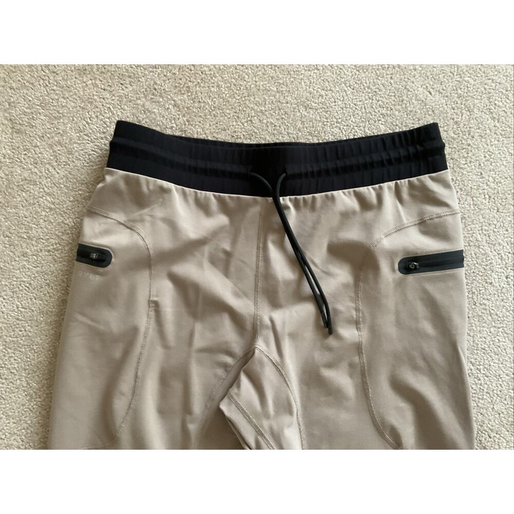 Bylt Joggers Mens XXL Beige Premium Workout Lounge Stretch Zipper Pockets - Picture 2 of 9